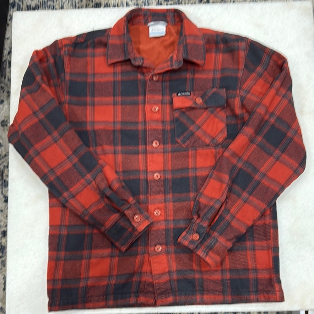 Columbia Red and Black Casual Button Down Shirt